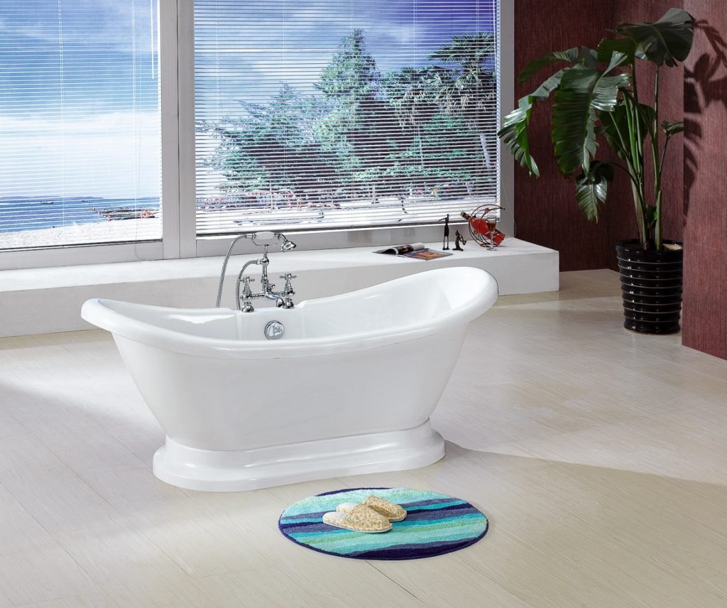 Dreamwerks 5.75 ft. Pedestal Bathtub in White-0
