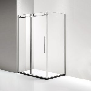 Dreamwerks 36 in. x 60 in. x 79 in. Luxury Frameless Sliding Shower Kit in Stainless Steel-157