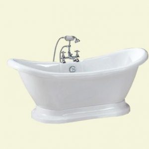 Dreamwerks 5.75 ft. Pedestal Bathtub in White-152