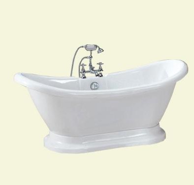 Dreamwerks 5.75 ft. Pedestal Bathtub in White-152