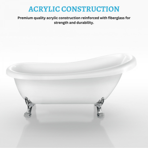 Dreamwerks 5.5 ft. Acrylic Claw Foot Oval Tub-654