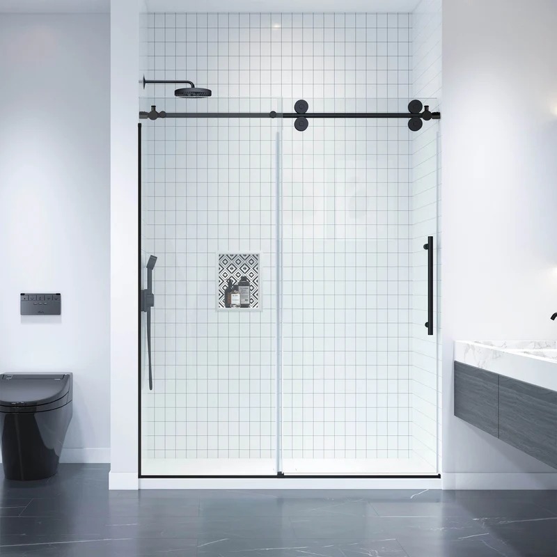 Dreamwerks 36 in. x 60 in. x 79 in. Luxury Frameless Sliding Shower Kit in Stainless Steel - Image 5