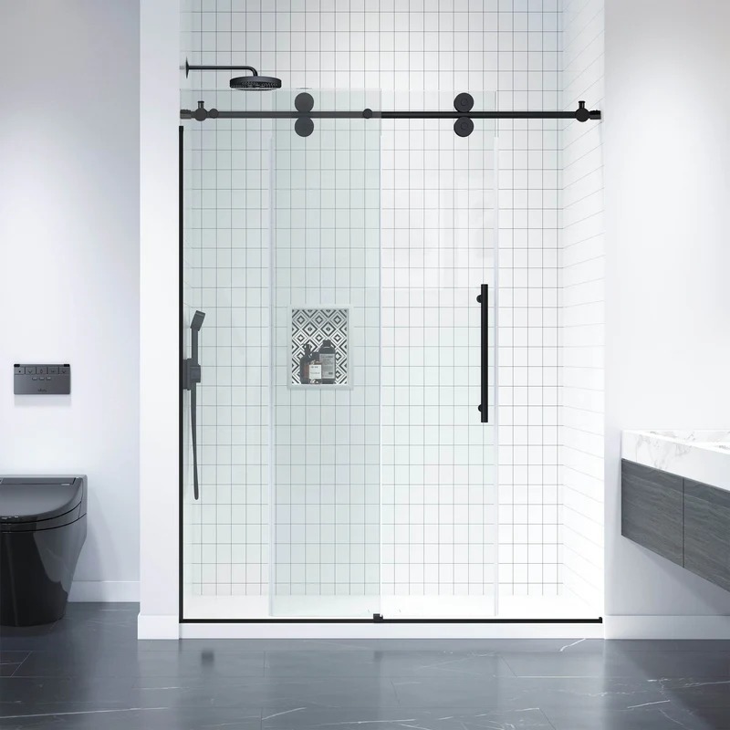 Dreamwerks 36 in. x 60 in. x 79 in. Luxury Frameless Sliding Shower Kit in Stainless Steel - Image 6