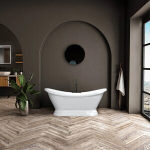 Dreamwerks 5.75 ft. Pedestal Bathtub in White - Image 8