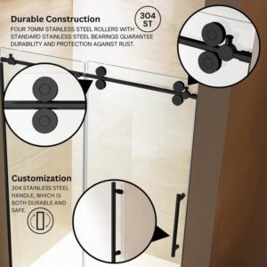 Dreamwerks 36 in. x 60 in. x 79 in. Luxury Frameless Sliding Shower Kit in Stainless Steel - Image 9