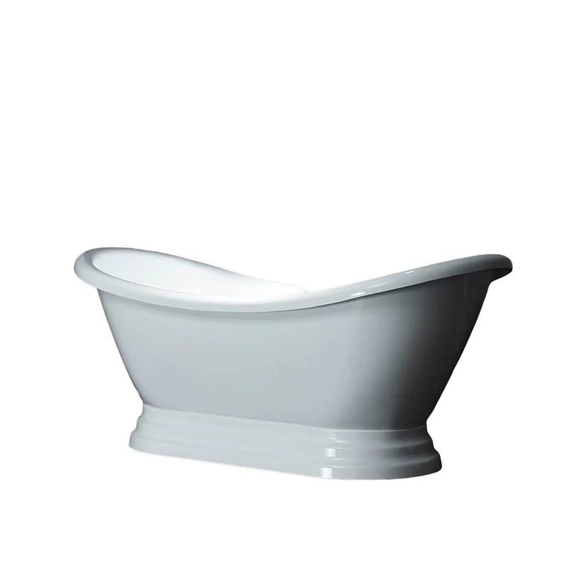 Dreamwerks 5.75 ft. Pedestal Bathtub in White - Image 10
