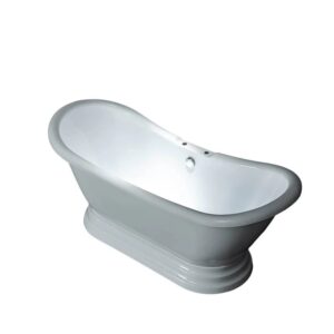 Dreamwerks 5.75 ft. Pedestal Bathtub in White - Image 11
