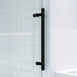 Dreamwerks 60 in. x 79 in. Frameless Sliding Shower Door in Black with Clear Glass - Image 4