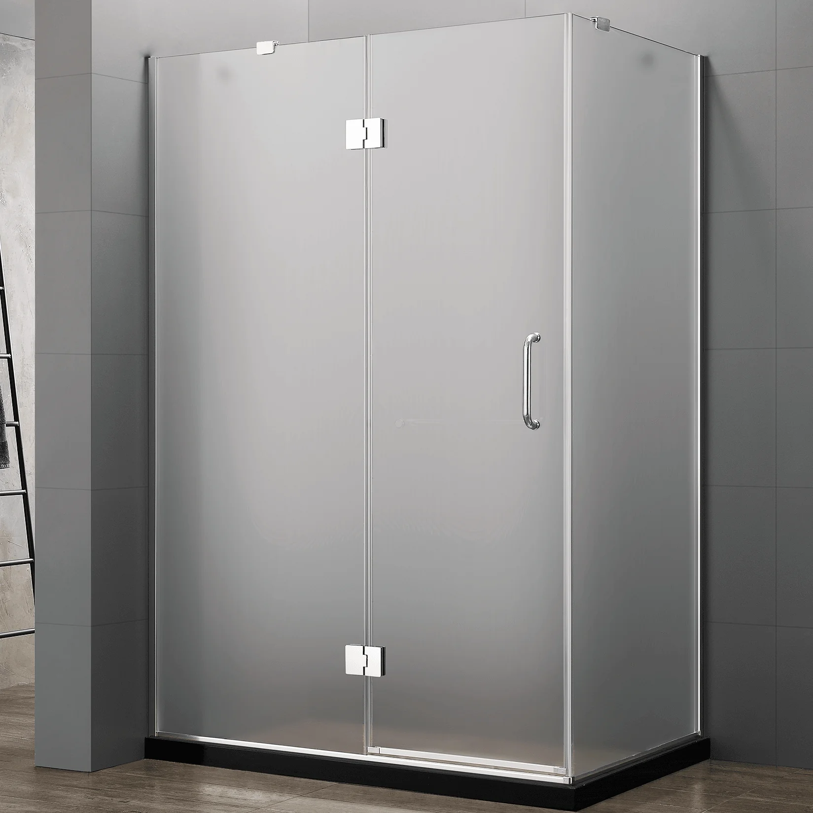 Dreamwerks 47 in. x 35 in. x 79 in. Frameless 3-Piece Corner Frameless Pivot Shower Enclosure in Clear Glass with Chrome Hardware - Image 18
