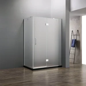Dreamwerks 47 in. x 35 in. x 79 in. Frameless 3-Piece Corner Frameless Pivot Shower Enclosure in Clear Glass with Chrome Hardware - Image 4