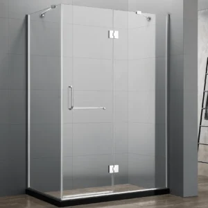 Dreamwerks 47 in. x 35 in. x 79 in. Frameless 3-Piece Corner Frameless Pivot Shower Enclosure in Clear Glass with Chrome Hardware - Image 9