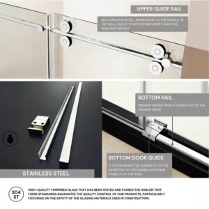 Dreamwerks 60 in. x 79 in. Frameless Sliding Shower Door in Stainless Steel - Image 4