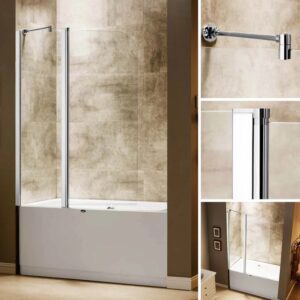 Dreamwerks 43 in. x 59 in. Frameless Pivot Tub Door in Chrome - Image 10