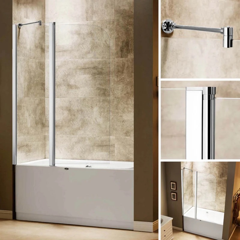 Dreamwerks 43 in. x 59 in. Frameless Pivot Tub Door in Chrome - Image 10