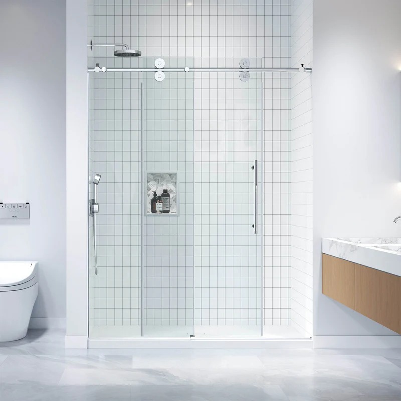 Dreamwerks 60 in. x 79 in. Frameless Sliding Shower Door in Stainless Steel - Image 7
