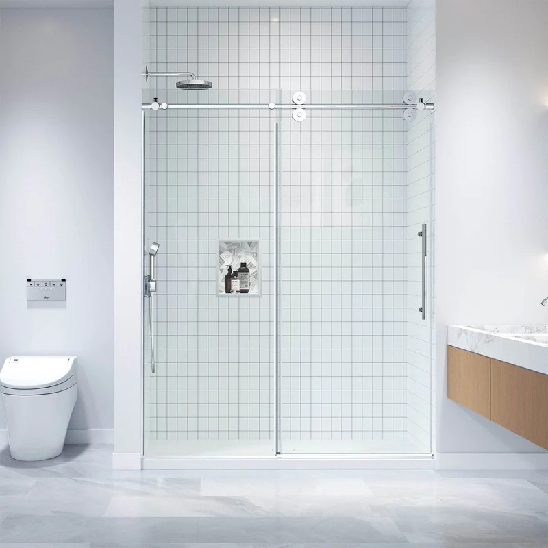 Dreamwerks 60 in. x 79 in. Frameless Sliding Shower Door in Stainless Steel - Image 5