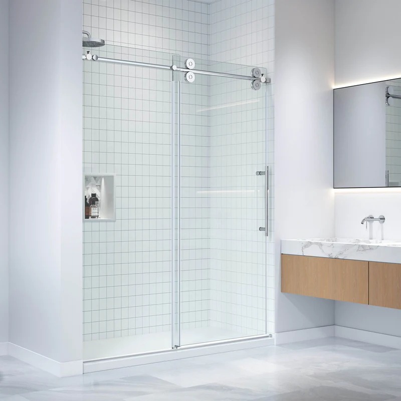 Dreamwerks 60 in. x 79 in. Frameless Sliding Shower Door in Stainless Steel - Image 6
