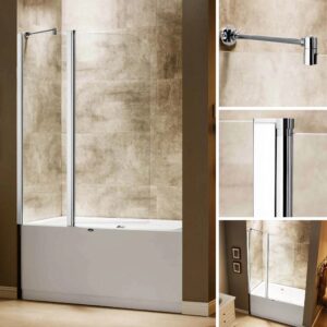 Dreamwerks 43 in. x 59 in. Frameless Pivot Tub Door in Chrome - Image 6