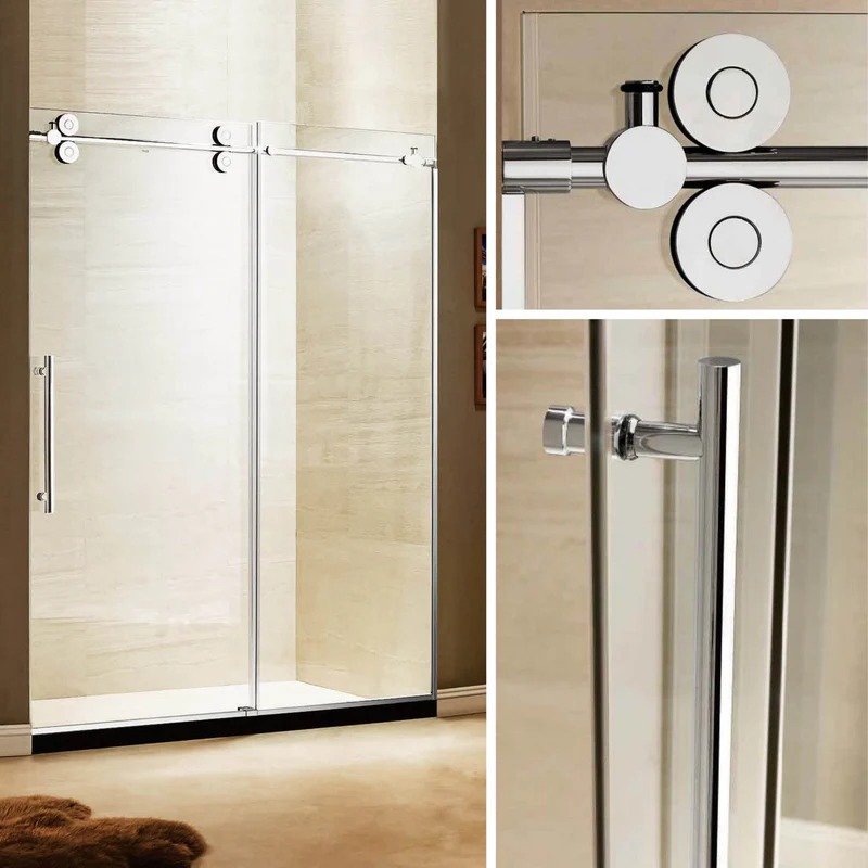 Dreamwerks 60 in. x 79 in. Frameless Sliding Shower Door in Stainless Steel - Image 9