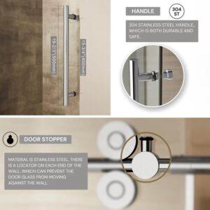 Dreamwerks 60 in. x 79 in. Frameless Sliding Shower Door in Stainless Steel - Image 11