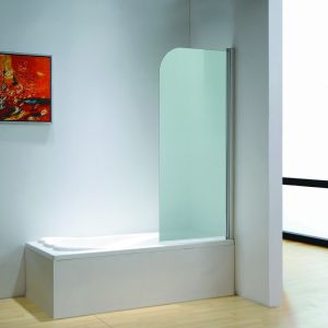 Dreamwerks 30 in. x 59 in. Frosted Glass Frameless Pivot Tub Door in Chrome-0