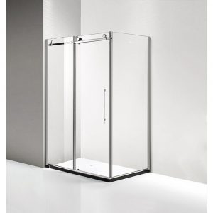 Dreamwerks 60 in. x 79 in. x 32 in. Frameless Sliding Shower Door Kit in Stainless Steel-0