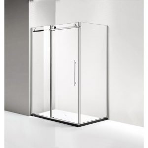 Dreamwerks 60 in. x 79 in. x 40 in. Luxury Frameless Sliding Shower Door Kit in Stainless Steel-241
