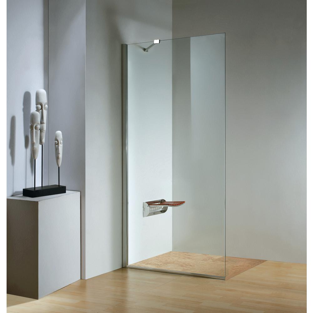 Dreamwerks 32 in. x 79 in. Clear Glass Frameless Fixed Shower Door in Chrome-0