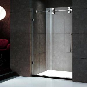 Dreamwerks 60 in. x 79 in. Frameless Sliding Shower Door in Stainless Steel-223