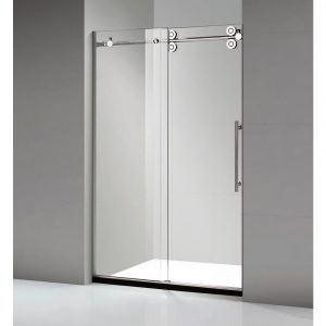 Dreamwerks 60 in. x 79 in. Frameless Sliding Shower Door in Stainless Steel-0