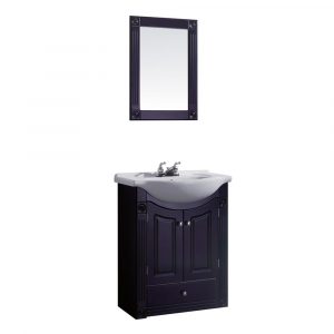 Dreamwerks 24 in. W Vanity in Rich Chocolate Color with Ceramic Vanity Top in White with White Basin and Mirror-182