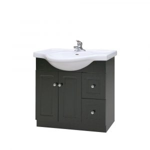 Dreamwerks 31" W x 12" D x 27" H Semi-Contemporary Vanity in Espresso with Ceramic Vanity Top in White with White Basin-187