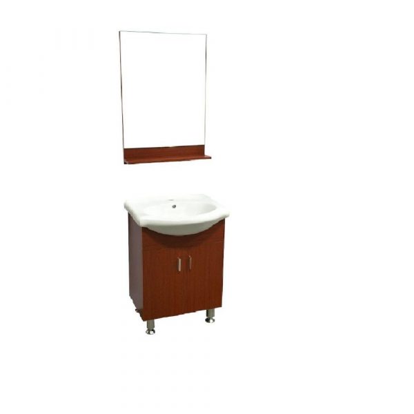 Dreamwerks 21.5 in. W x 17.5 in. D x 32 in. H Vanity in Red Color with White Ceramic Vanity Top-0
