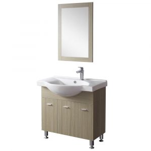 Dreamwerks 33.5" W x 19.5" D x 32" H Vanity in Beige with Ceramic Vanity Top in White-176