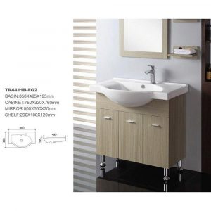 Dreamwerks 33.5" W x 19.5" D x 32" H Vanity in Beige with Ceramic Vanity Top in White-177