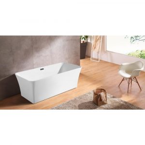 Dreamwerks 66.9" Acrylic Rectangular Flatbottom Bathtub in Glossy White-0