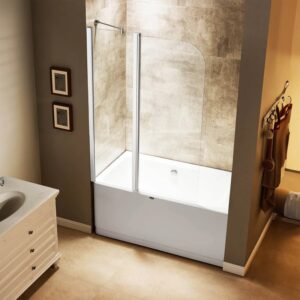 Dreamwerks 43 in. x 59 in. Frameless Pivot Tub Door in Chrome - Image 9