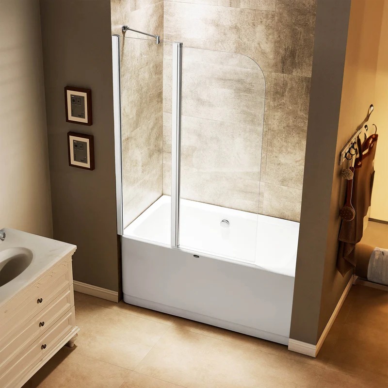 Dreamwerks 43 in. x 59 in. Frameless Pivot Tub Door in Chrome - Image 9