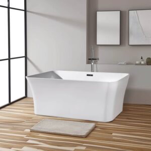 Dreamwerks 66.9" Acrylic Rectangular Flatbottom Bathtub in Glossy White - Image 7