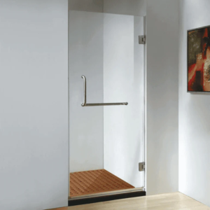 Dreamwerks 30 in. x 79 in. Frameless Hinged Shower Door Clear Glass in Stainless Steel with Handle - Image 11