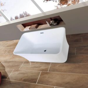 Dreamwerks 66.9" Acrylic Rectangular Flatbottom Bathtub in Glossy White - Image 5