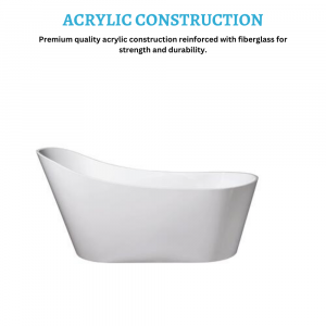 Dreamwerks 66.9" Acrylic Curved Flatbottom Bathtub in Glossy White-653