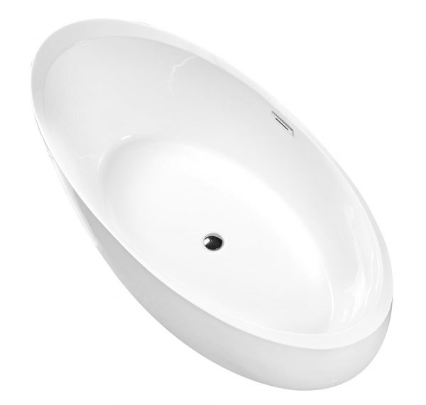 Dreamwerks 66.9" Acrylic Flatbottom Oval Bathtub in Glossy White-621