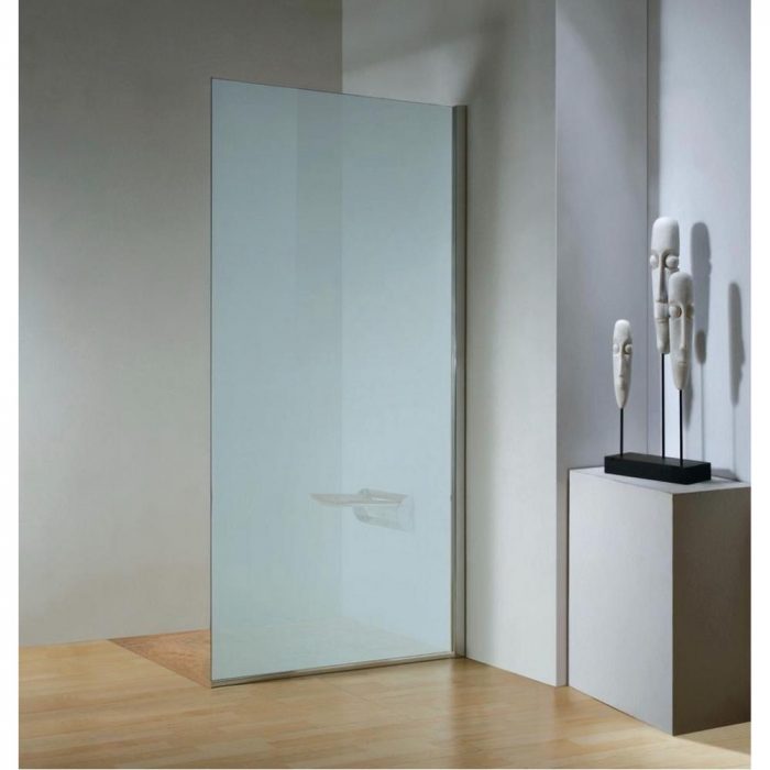 Dreamwerks 35.4 in. x 79 in. Frosted Glass Right Hand Side Frameless Fixed Shower Door in Chrome-0