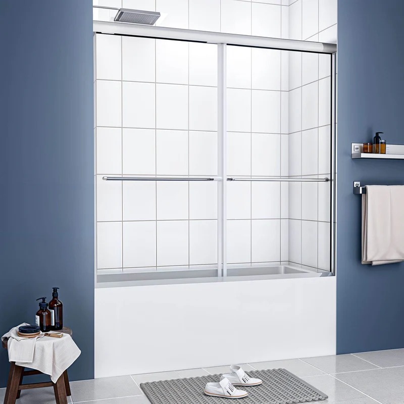 Dreamwerks 60 in. x 60 in. Semi-Framed Bypass Shower Door in Polished Chrome - Image 3