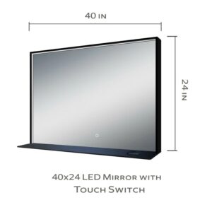 40" x 24" LED Mirror with Wireless Cellphone Charger - Image 6