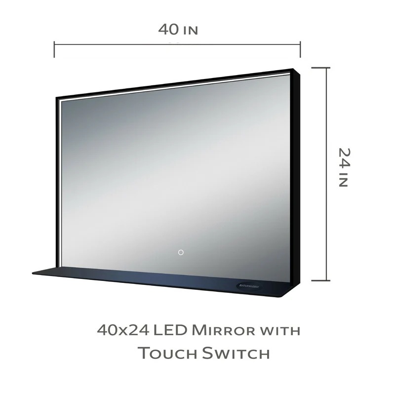40" x 24" LED Mirror with Wireless Cellphone Charger - Image 6