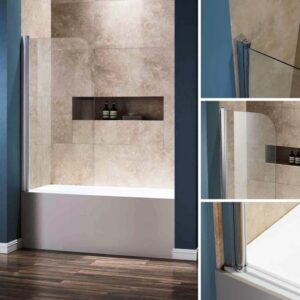 Dreamwerks 30 in. W x 59 in. H Clear Glass Frameless Pivot Tub Door in Chrome - Image 5