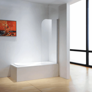 Dreamwerks 30 in. W x 59 in. H Clear Glass Frameless Pivot Tub Door in Chrome - Image 2