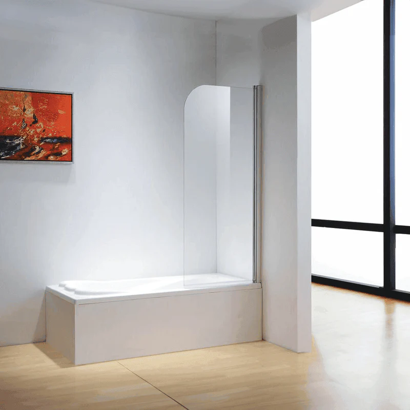 Dreamwerks 30 in. W x 59 in. H Clear Glass Frameless Pivot Tub Door in Chrome - Image 2